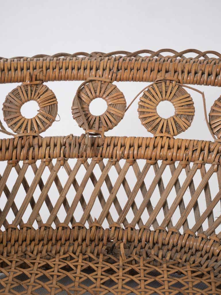 Delicate 19th-century French towel wicker basket