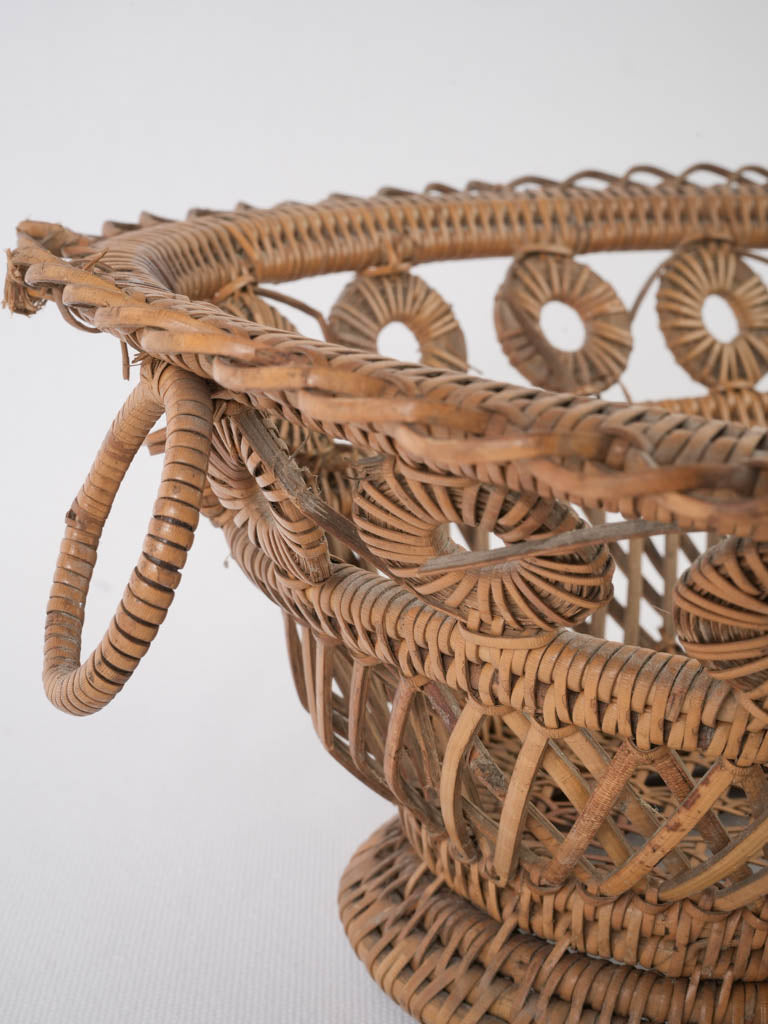 Rustic artisan linen napkin basket