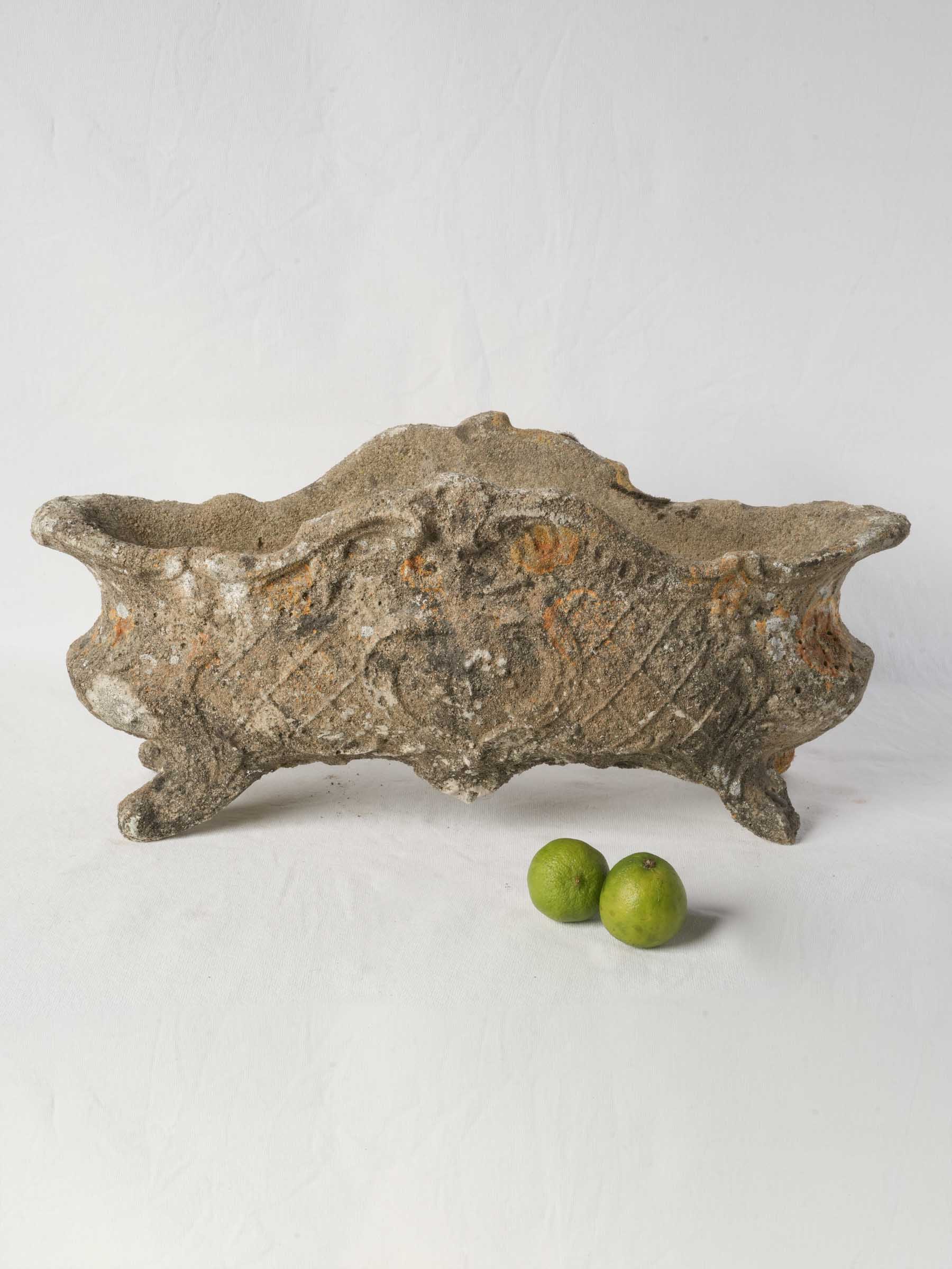 Early to Mid-20th Century Molded Concrete Planter in the Rococo Revival Taste - 11½" x 24"