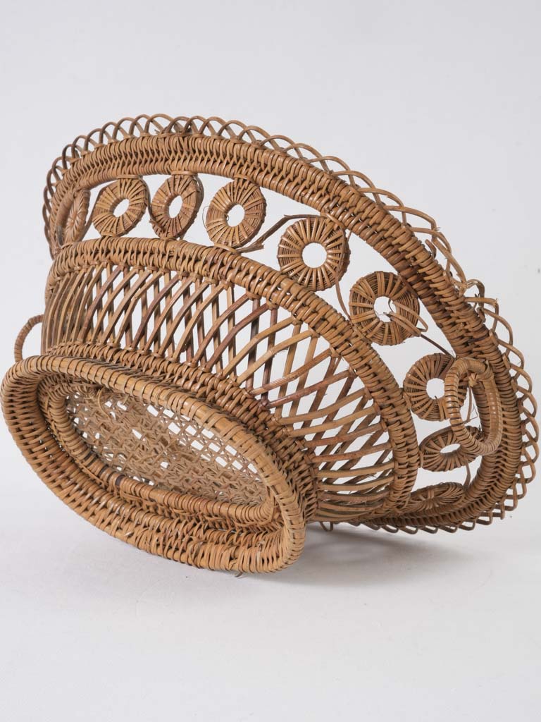 Exquisite 19th-century French handmade wicker basket