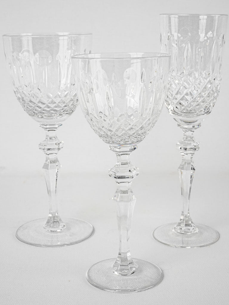 Lead Crystal Cut Glass Drinking Glasses Vintage Glass 