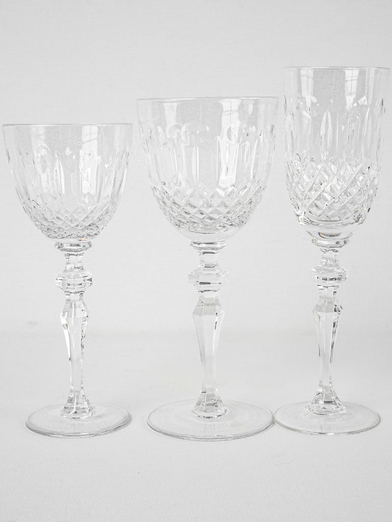 Antique Lorraine crystal stemware collection