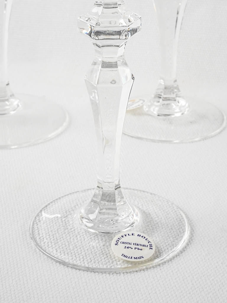 Pristine Lorraine cut crystal glasses