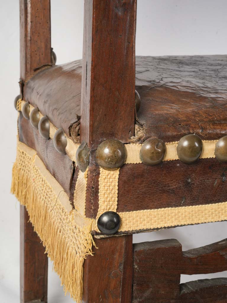 Decorative brass nailhead armchair