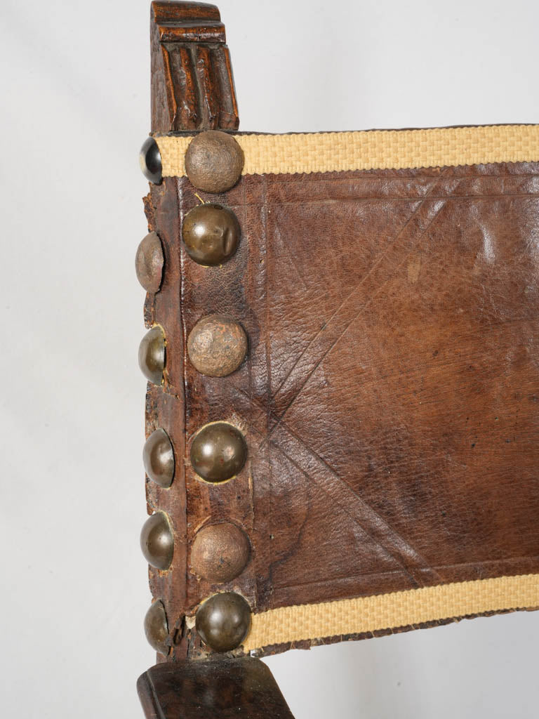 Patina wood frame armchair