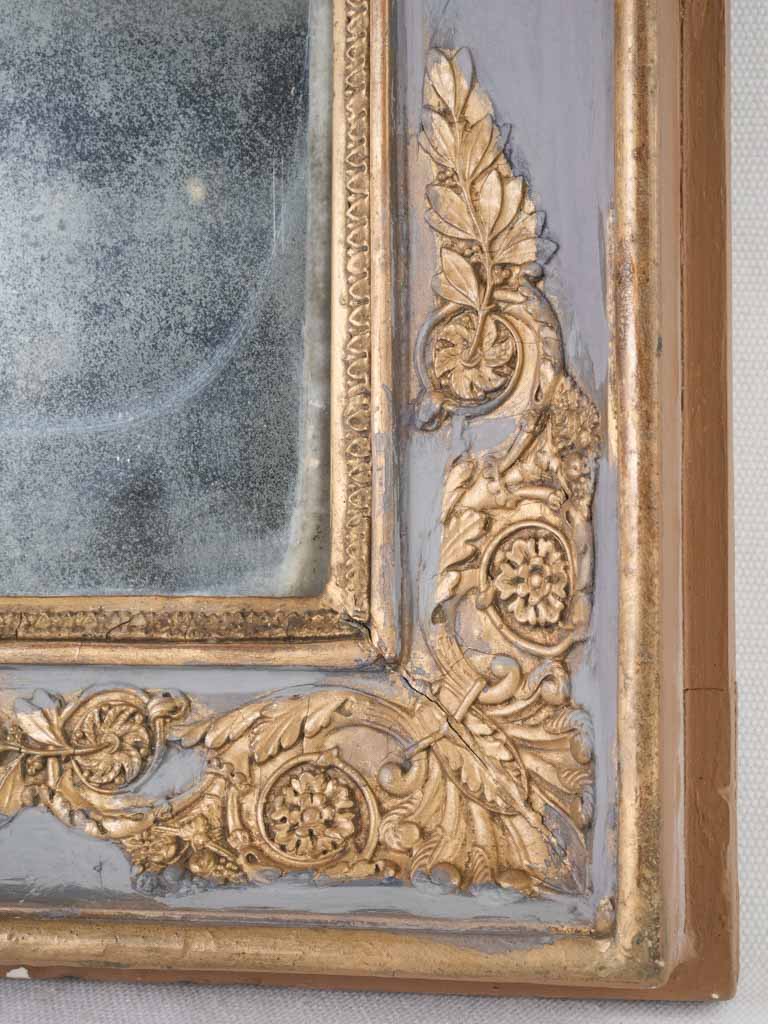 Antique French light blue wall mirror