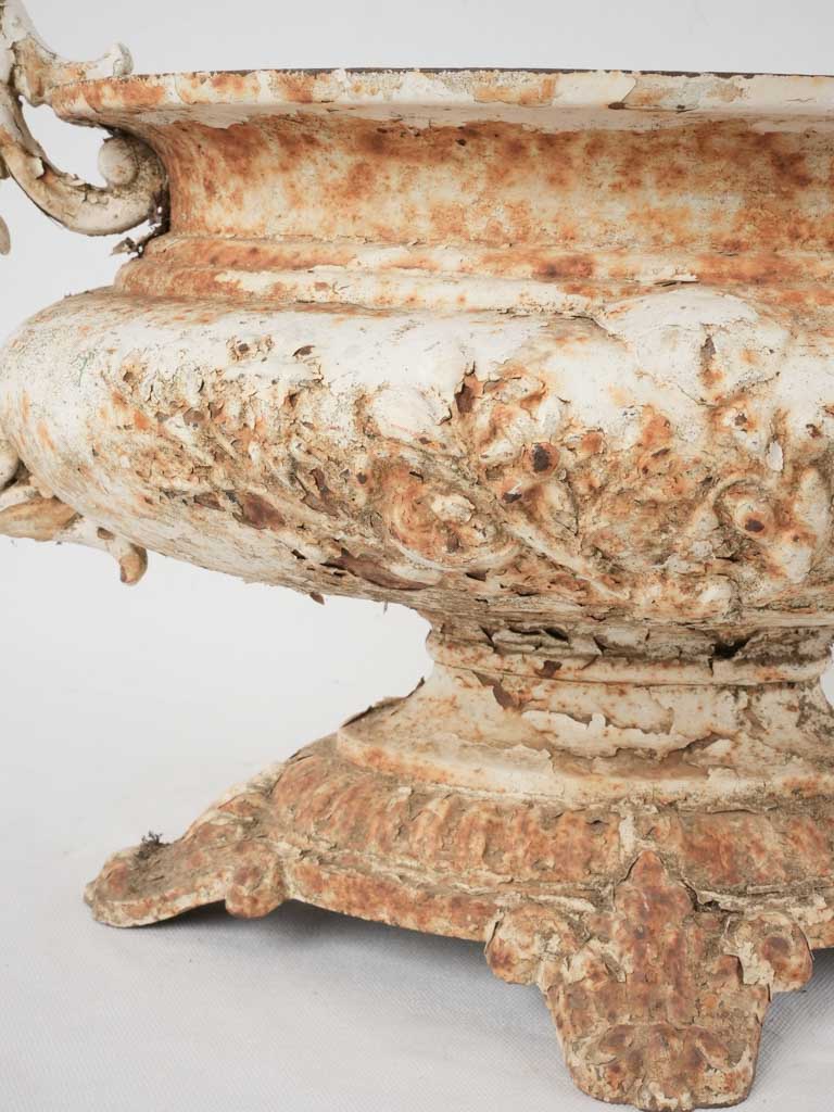 Decorative ear-handled iron jardiniere