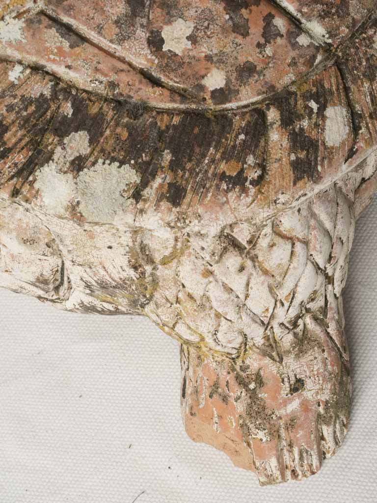 Decorative Terracotta Turtle w/ Beatiful Lichen Patina - 8¼" x 17"