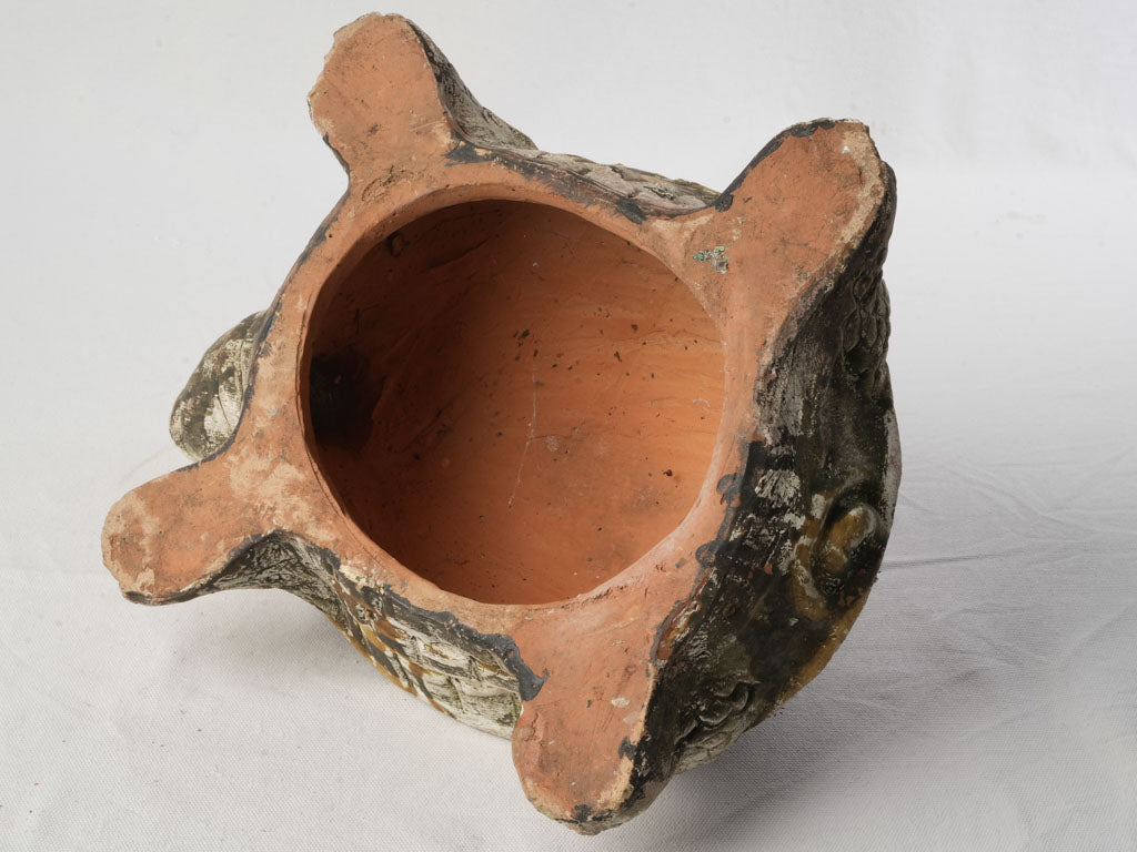 Decorative Terracotta Turtle w/ Beatiful Lichen Patina - 8¼" x 17"