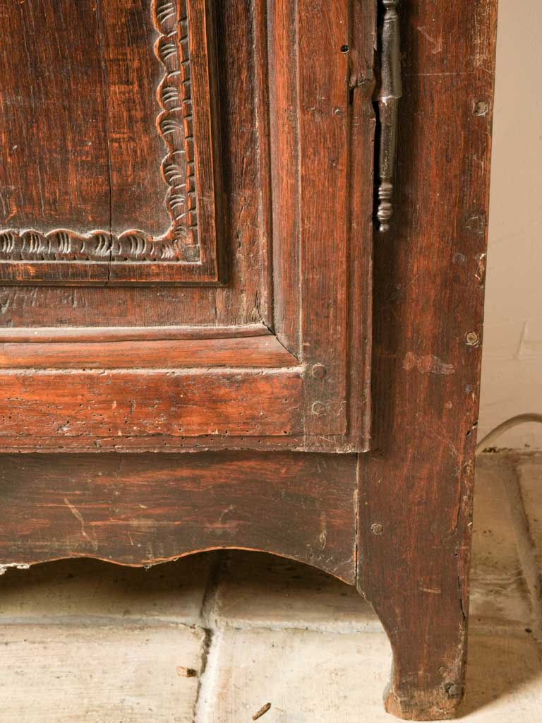 Traditional metal latch French armoire