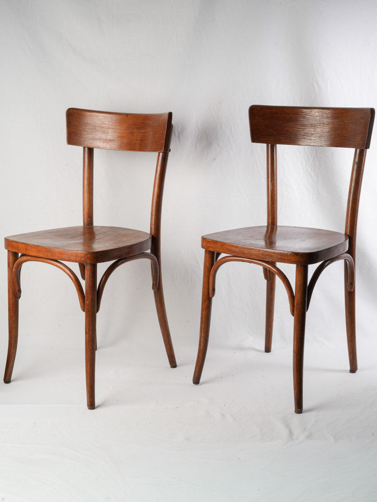 Warm-toned vintage bentwood seating