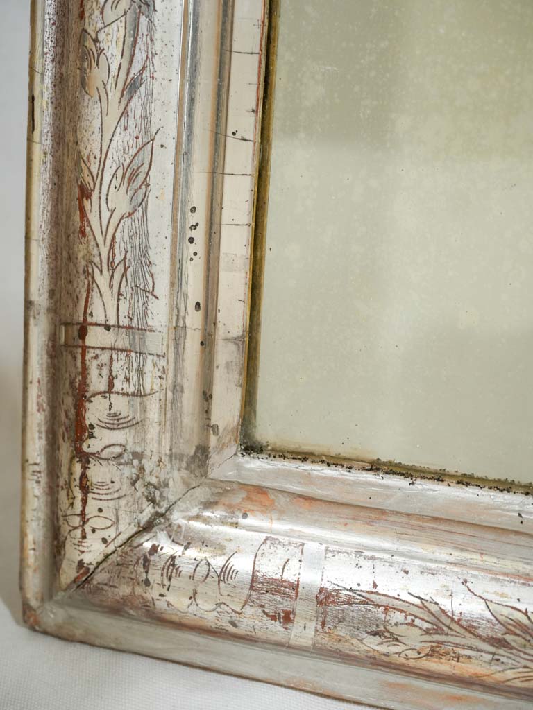 Silver leaf detailed mirror