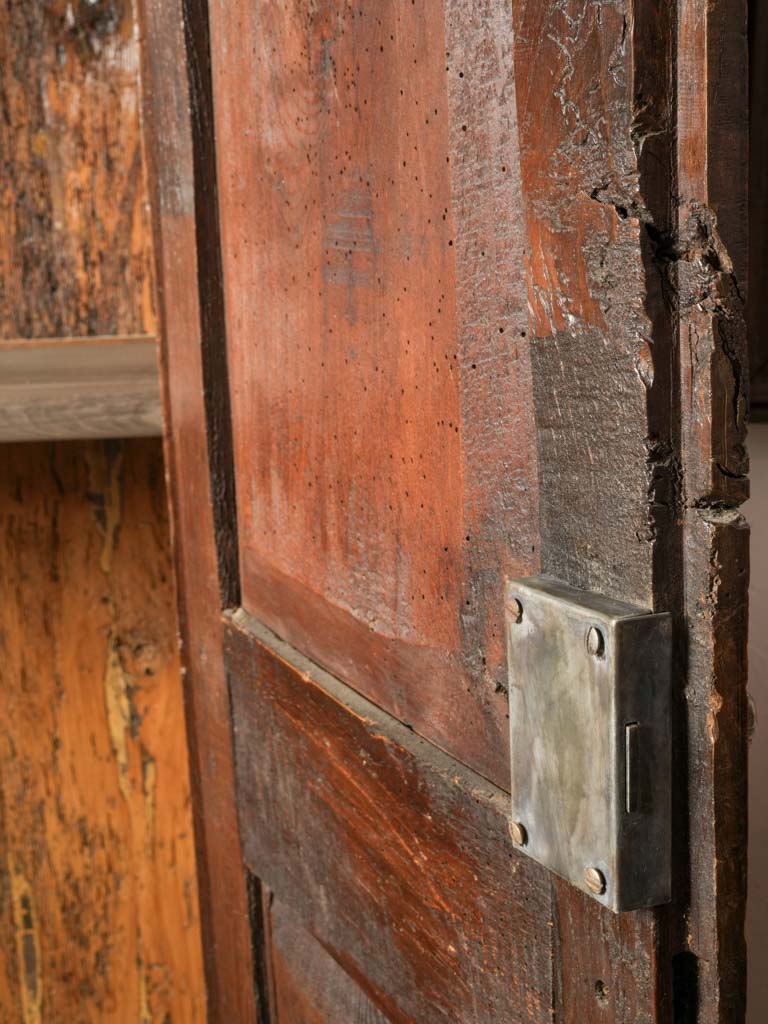 Skillfully crafted artisanal wood armoire