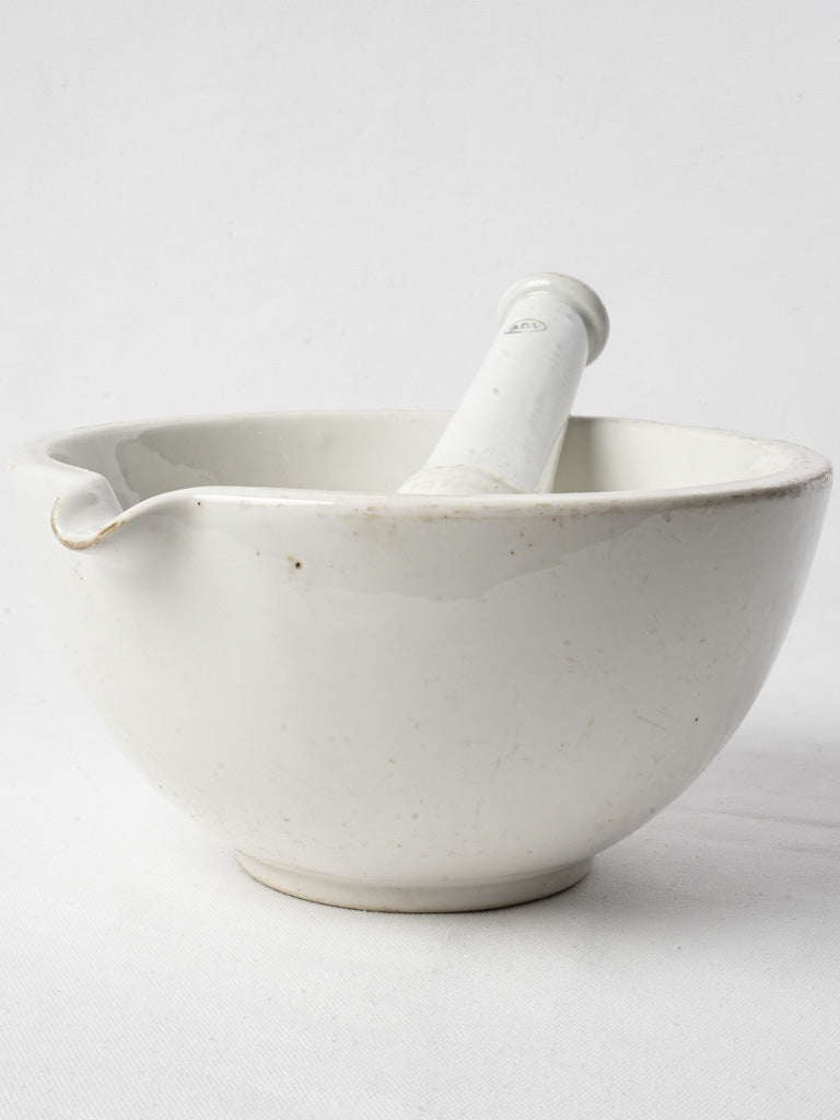 Porcelain Apothecary Mortar and Pestle by GDV Circa 1950 - 10¾"