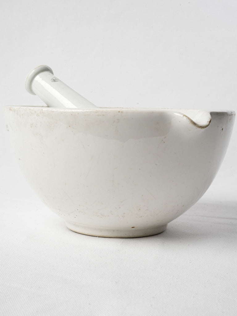 Porcelain Apothecary Mortar and Pestle by GDV Circa 1950 - 10¾"