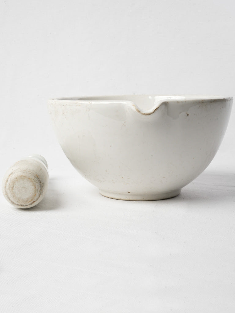 Porcelain Apothecary Mortar and Pestle by GDV Circa 1950 - 10¾"