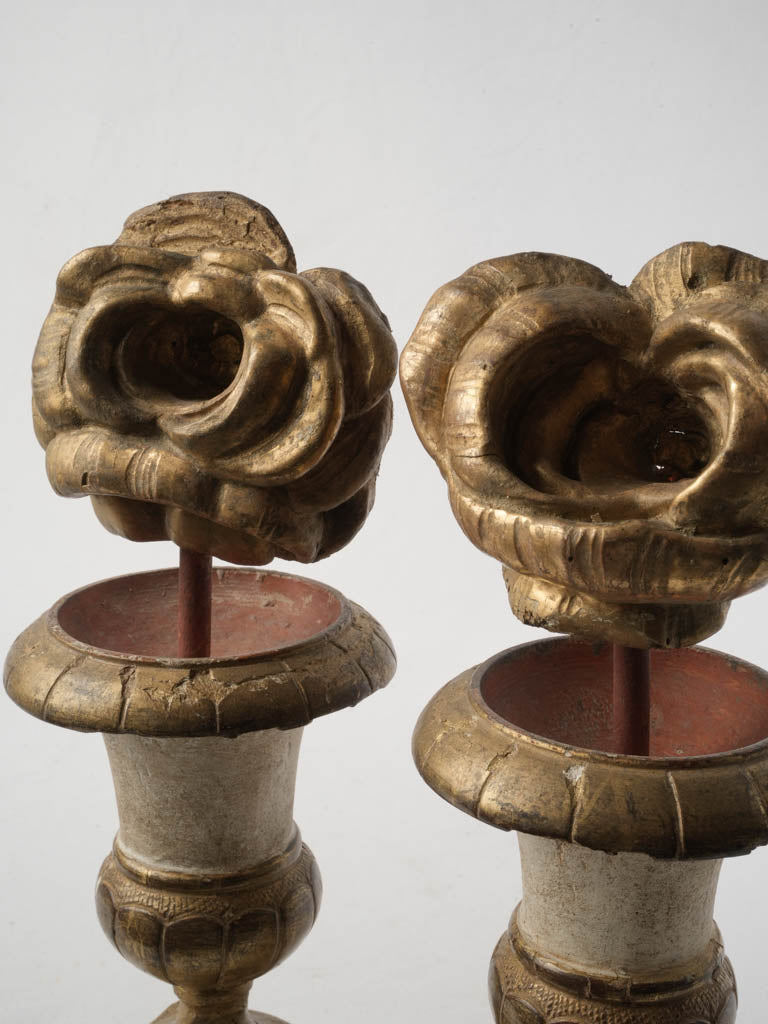 Intimate Scale Rose Motif Urns