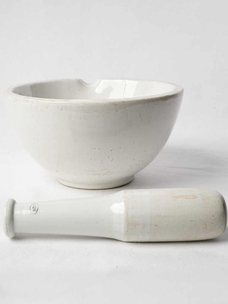 Porcelain Apothecary Mortar and Pestle by GDV Circa 1950 - 10¾"