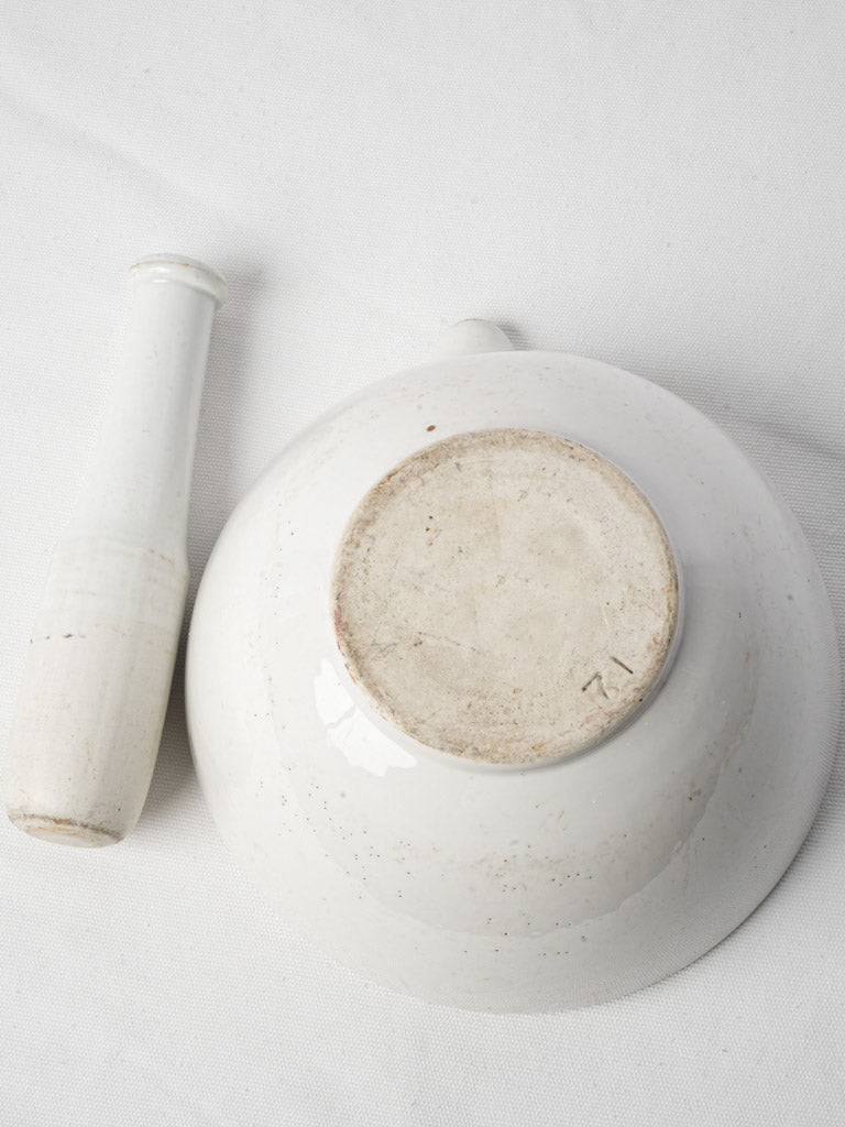 Porcelain Apothecary Mortar and Pestle by GDV Circa 1950 - 10¾"