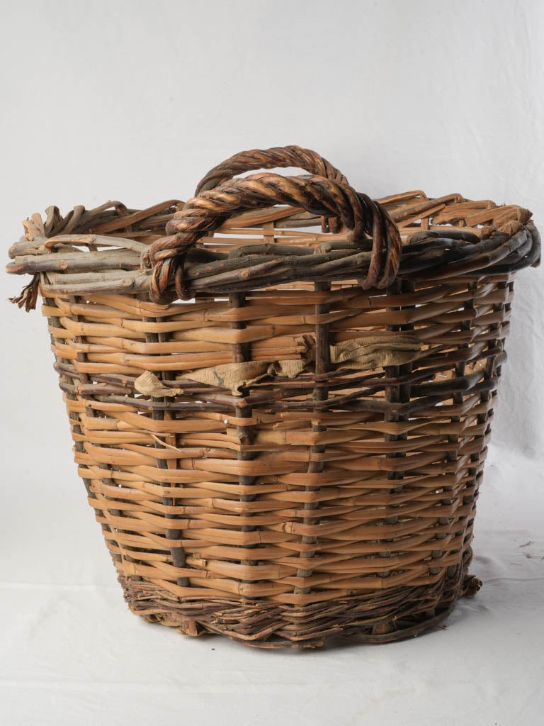 Character-rich handmade log basket