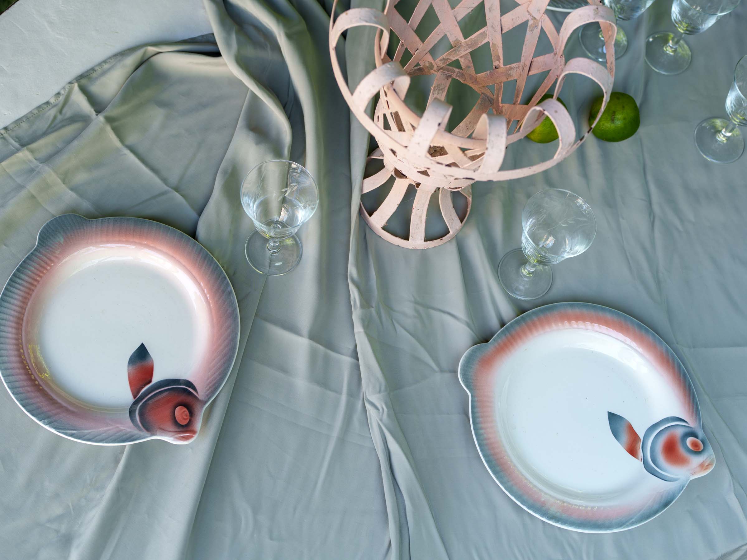 Set of 6 Art Deco Digoin & Sarreguemines Fish Plates – 2 Sets Available