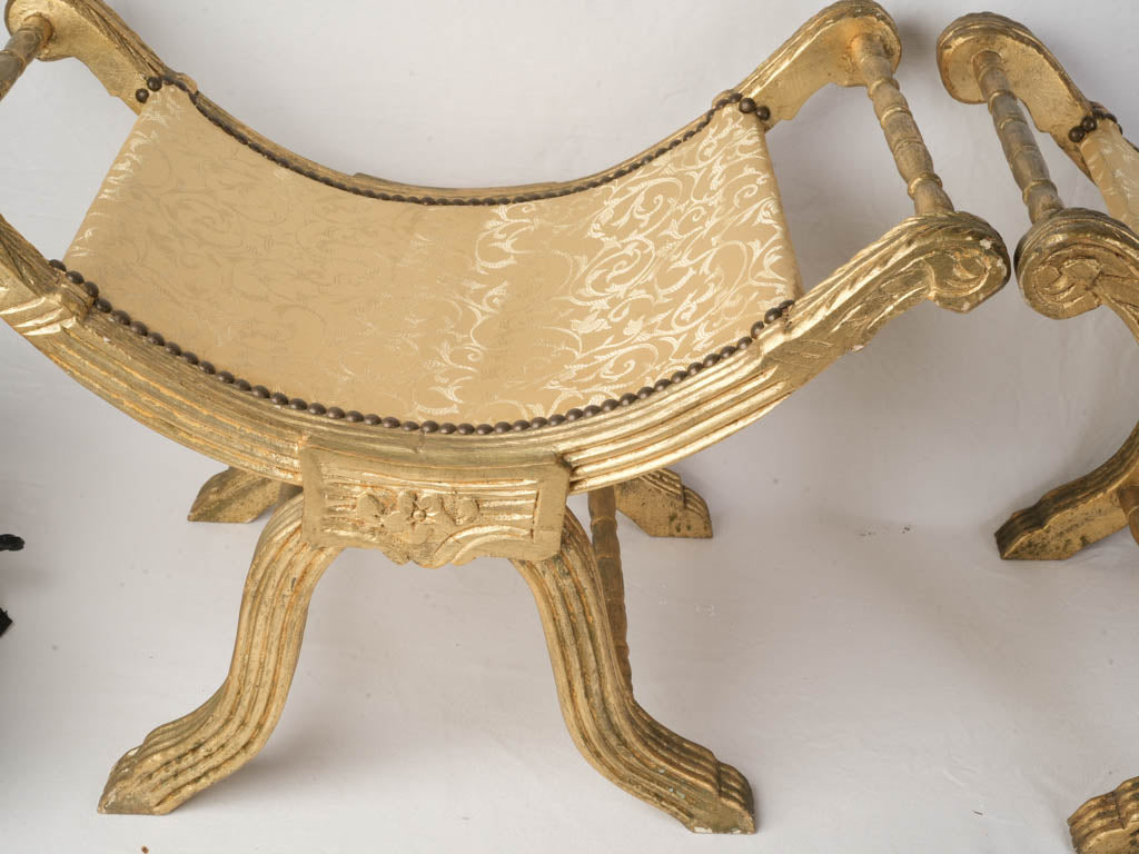 Wooden gilded Italian featuring stool