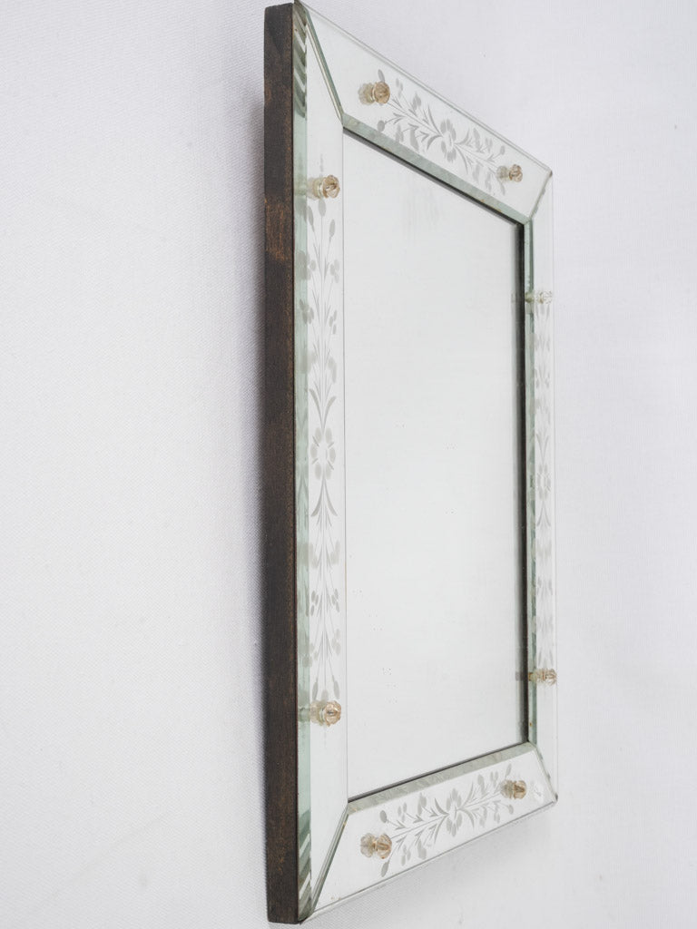Intricate, 1960s Venetian floral wall mirror