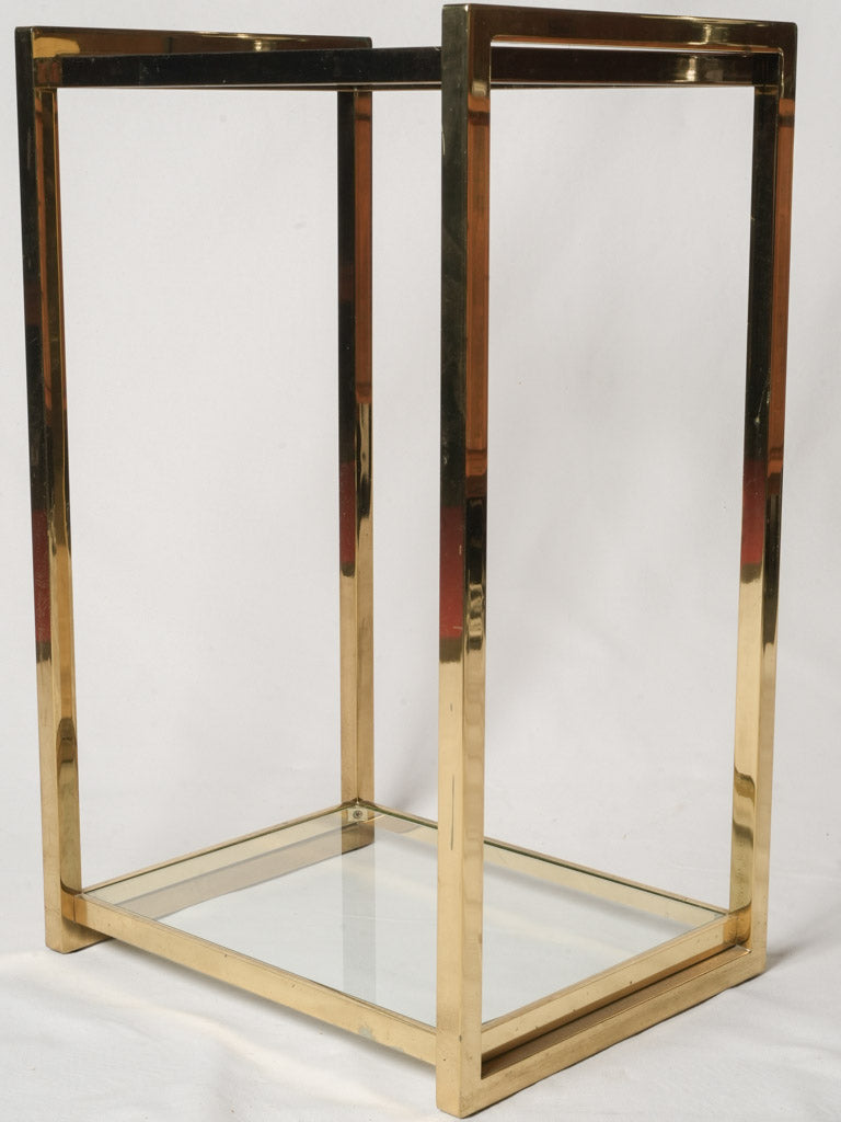 Polished brass frame pedestals