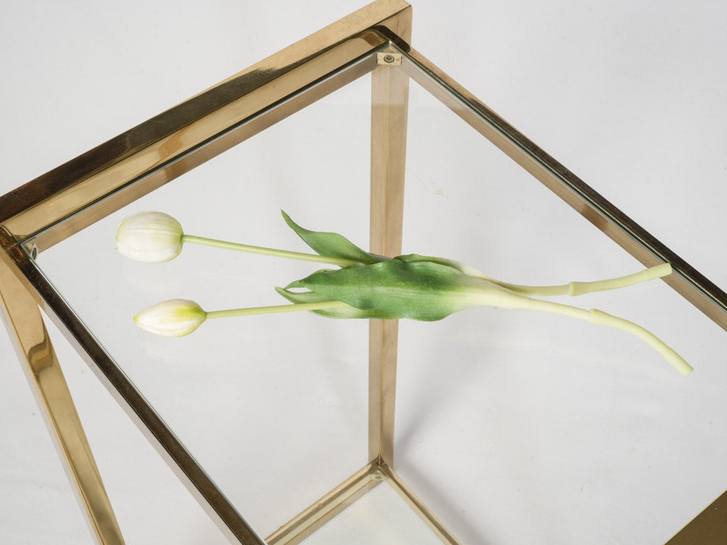 Warm glow brass platforms