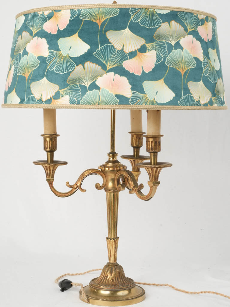 Elegant antique bronze candelabra lamp