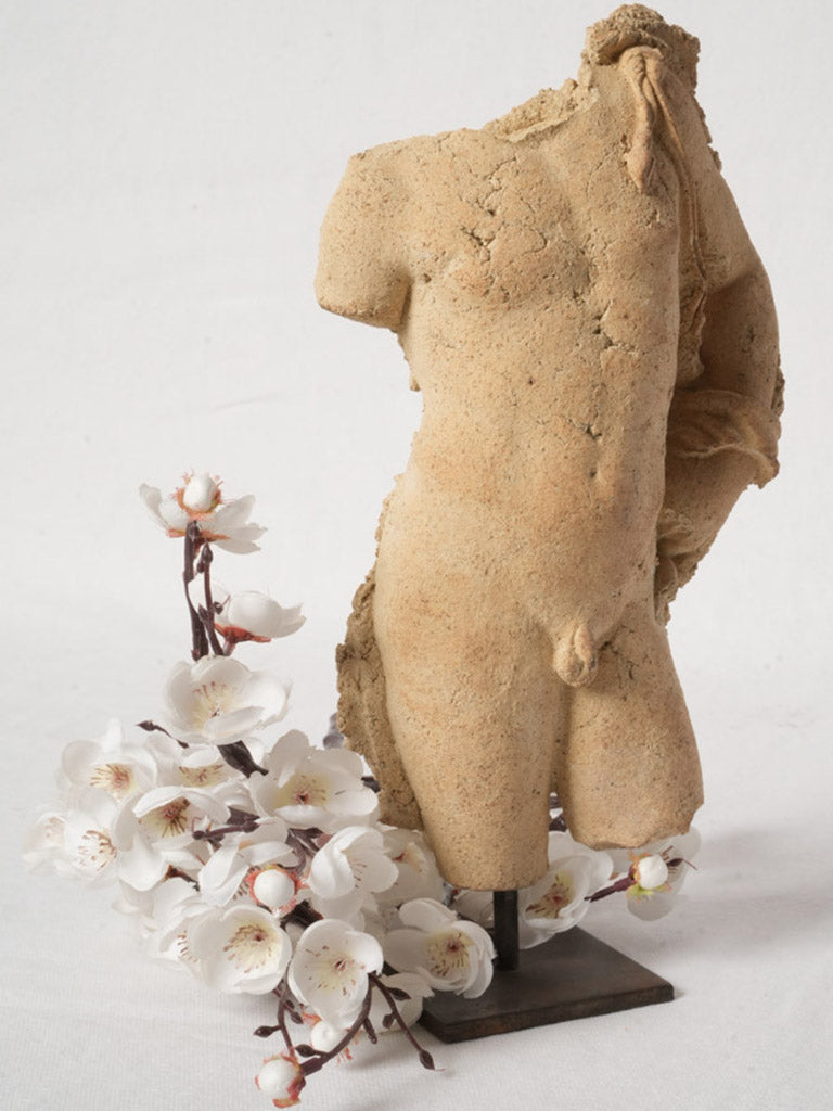 Coarse finish terracotta torso sculpture