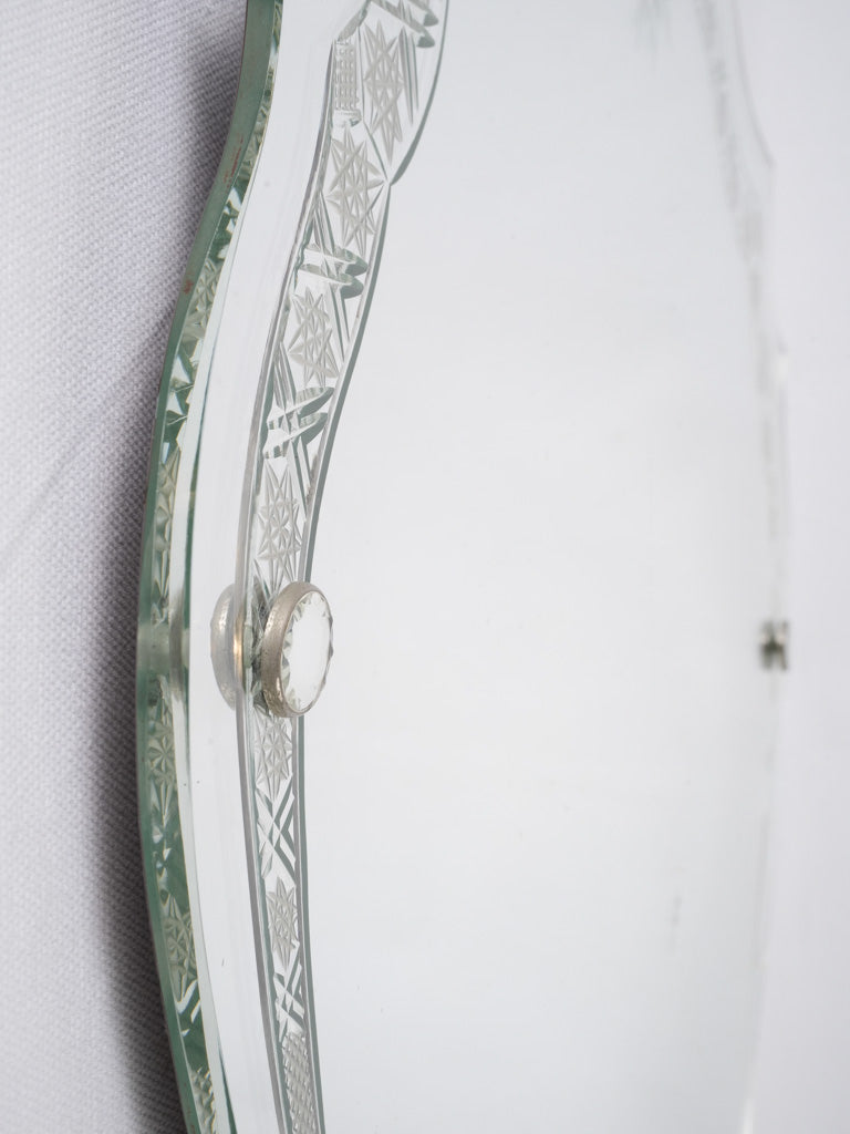 Ornate 1950s Oval Wall Mirror