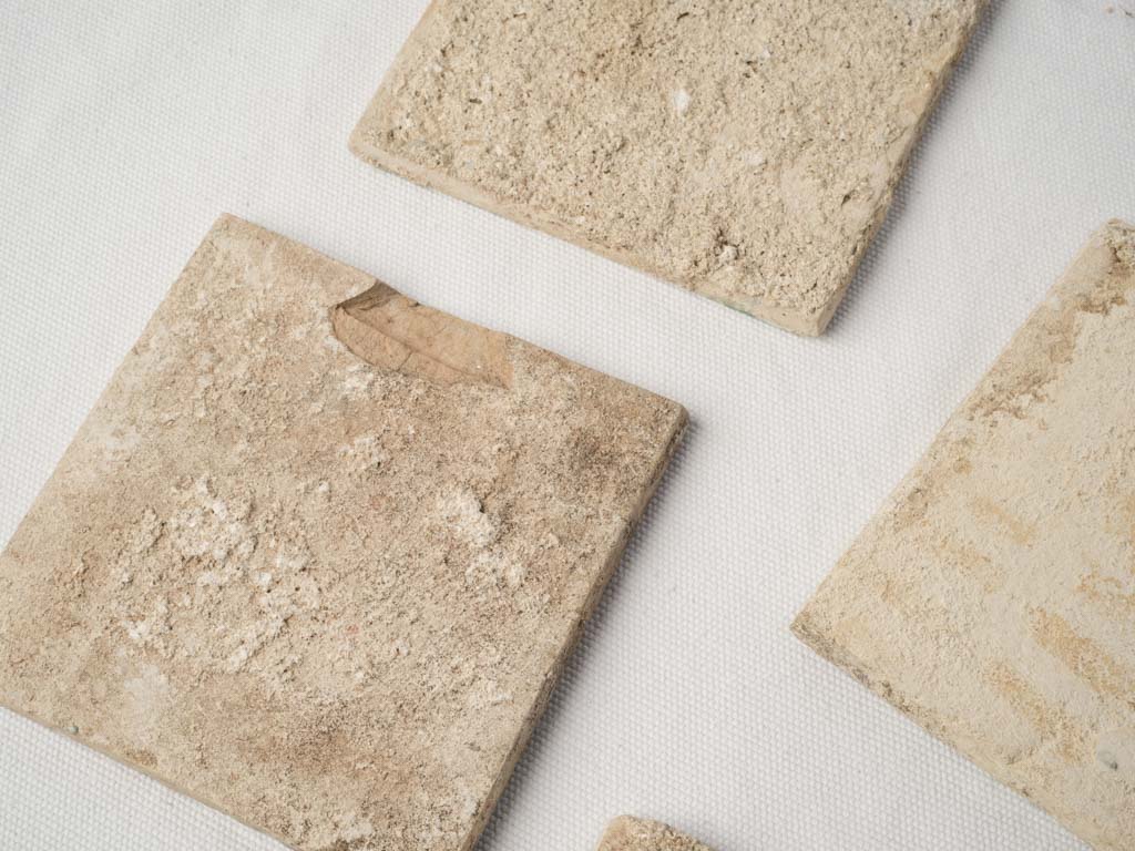 Set of Five Antique Portuguese Cement Tiles w/ Mediterranean Colors - 5½" x 5½"