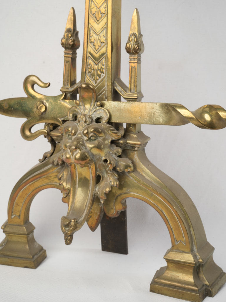 Intricate Gothic tracery fire garnish