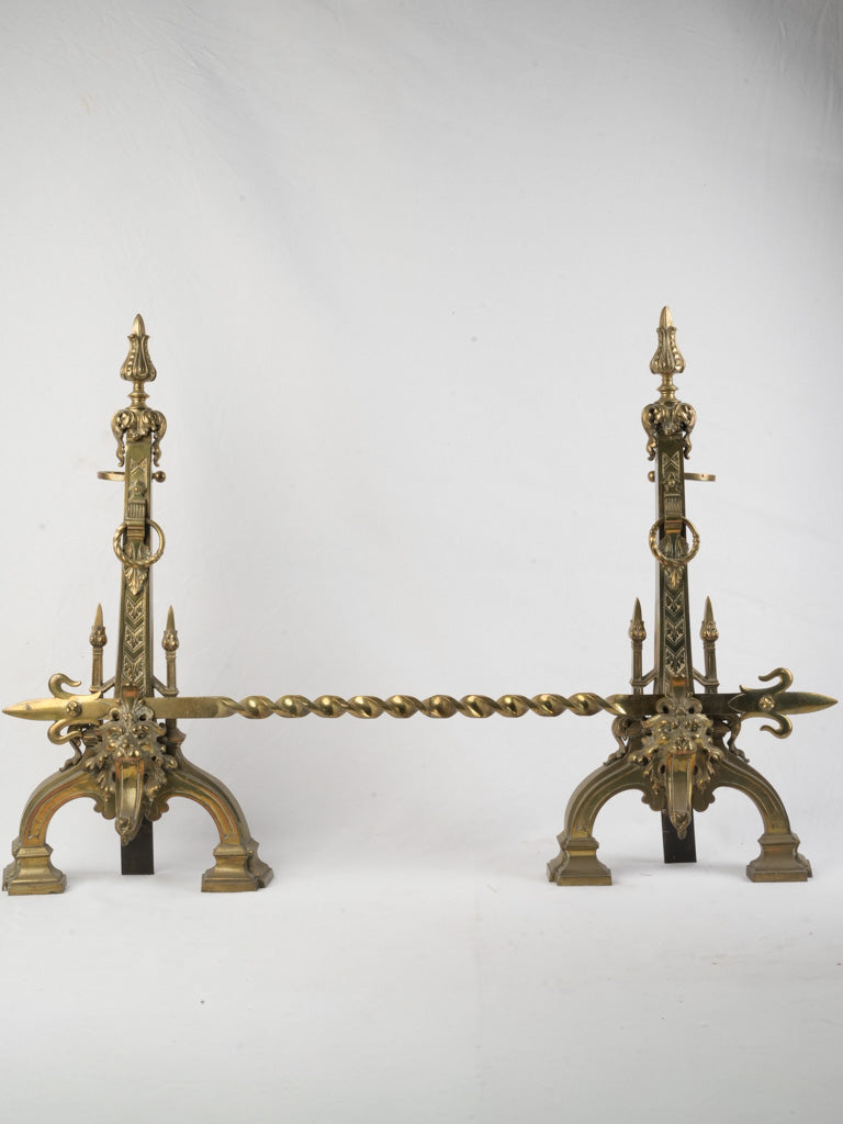 Richly ornamented ormolu mantel decor