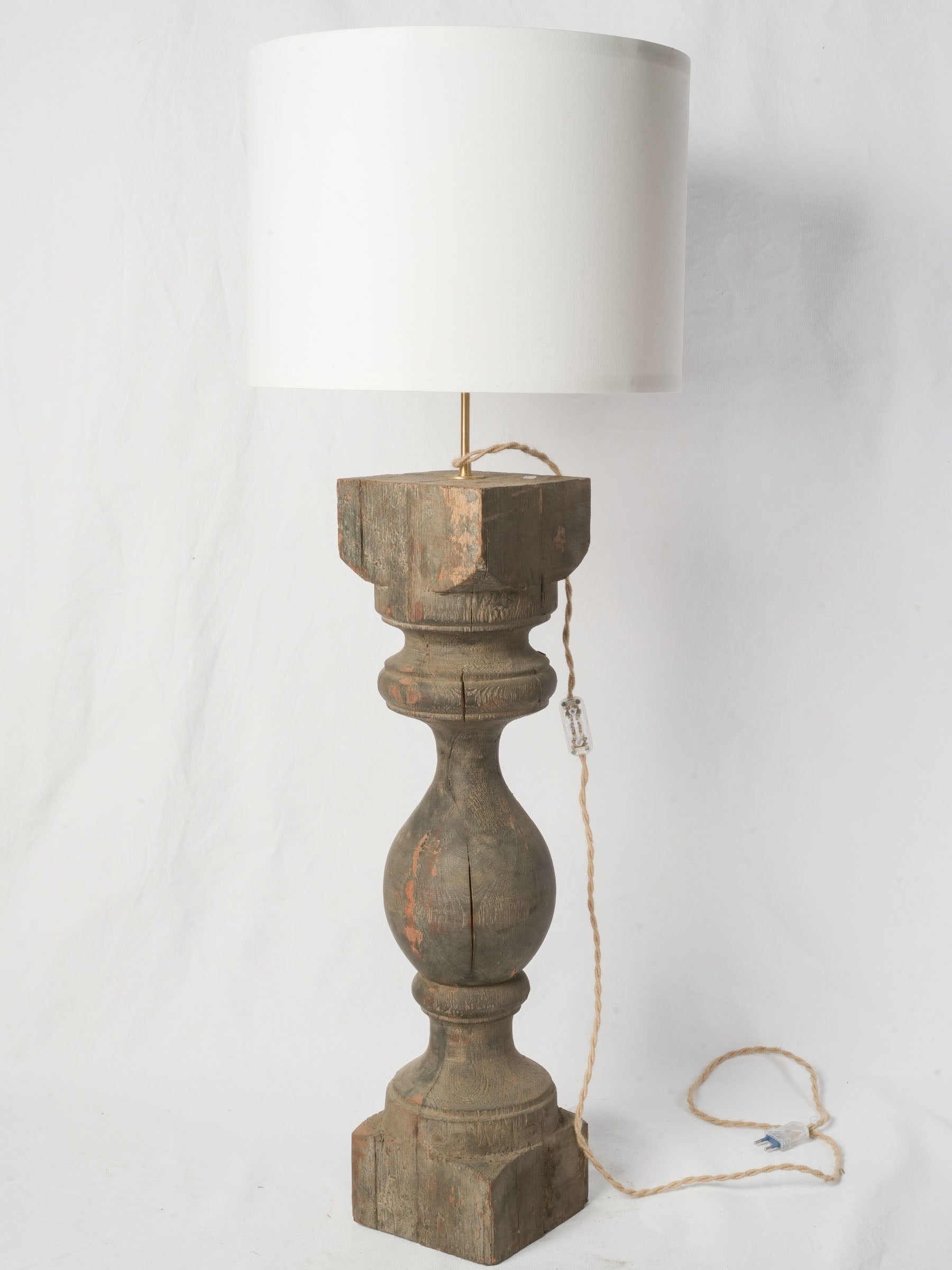 Monumental Lamp Crafted from an Antique Church Baluster - 46"