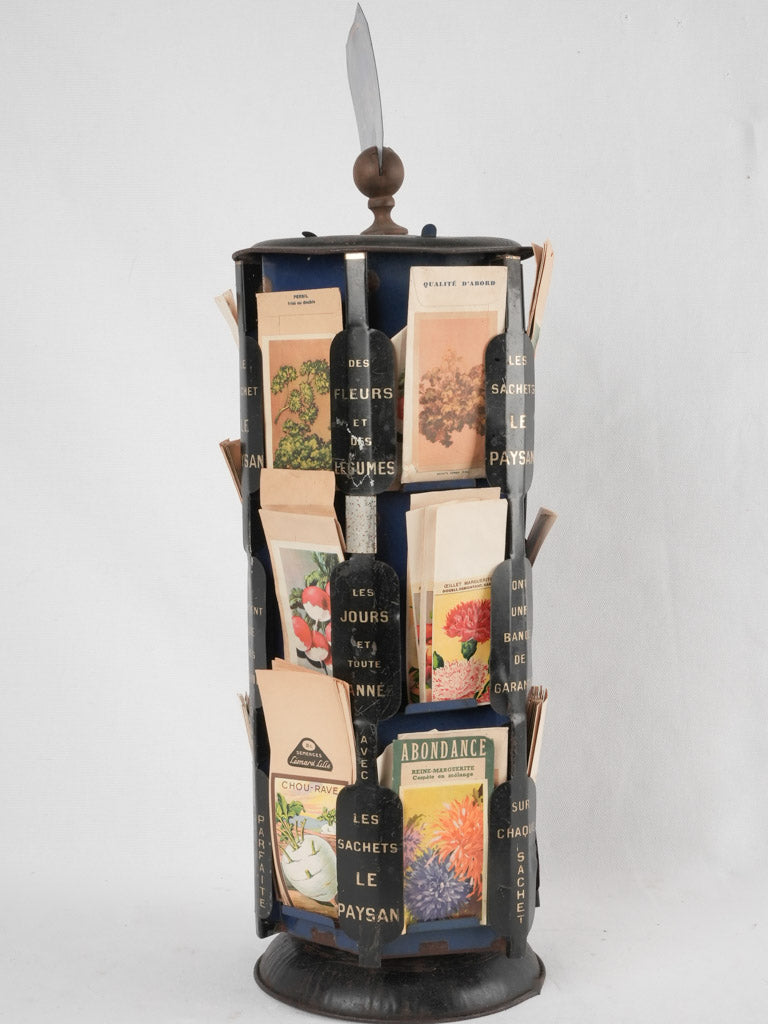 Aged wood seed presentation stand