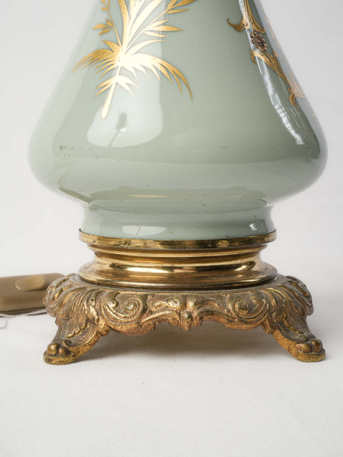 Antique French Ceramic Oil Lamp Converted to Table Lamp - 22½"
