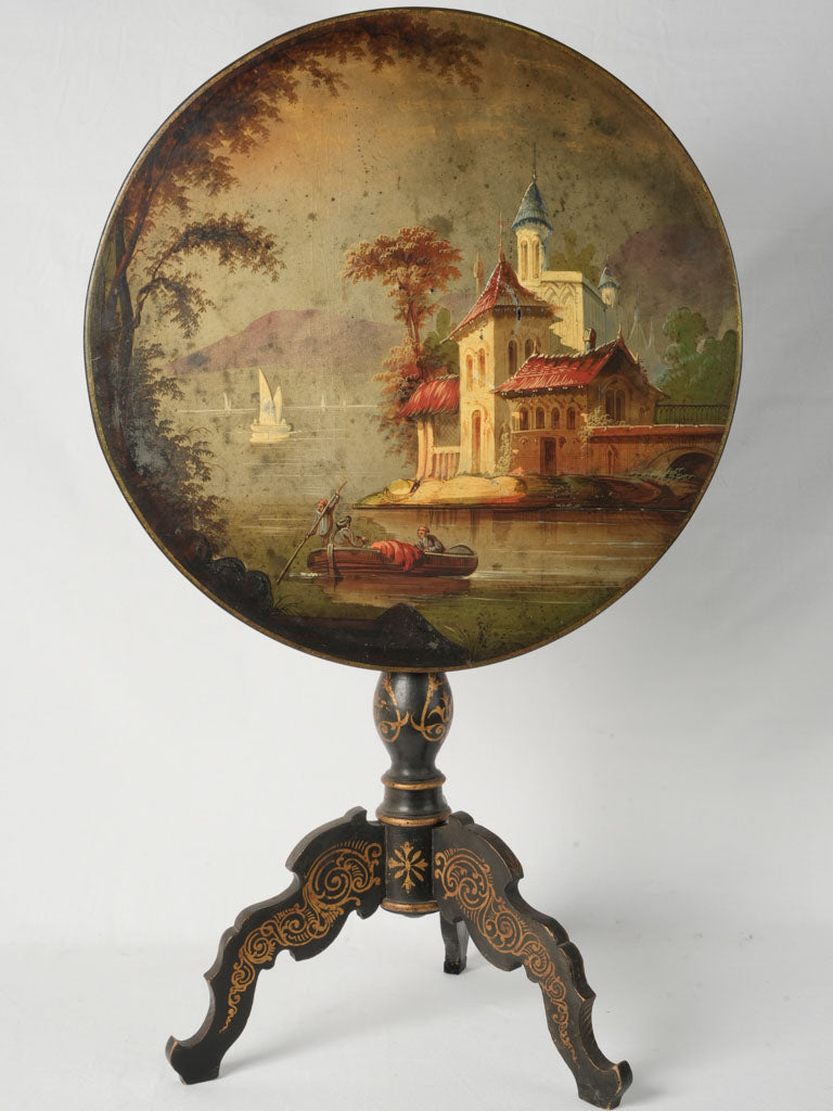Rare, hand-painted Napoleon III guéridon table