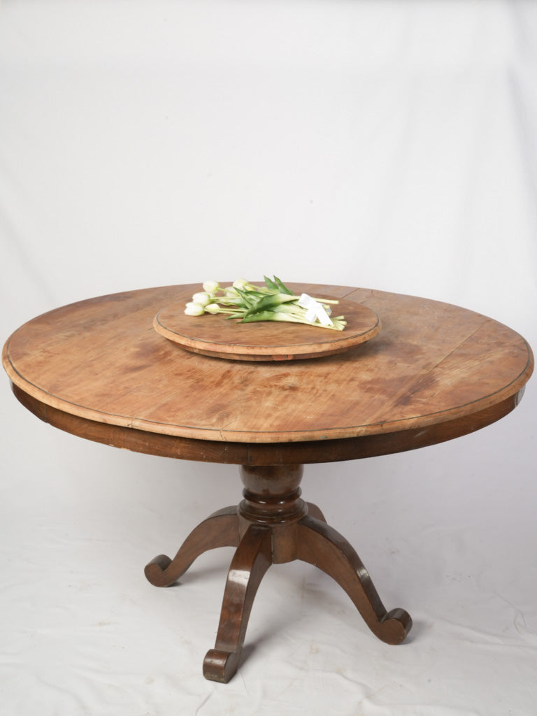 Rustic mahogany pedestal table