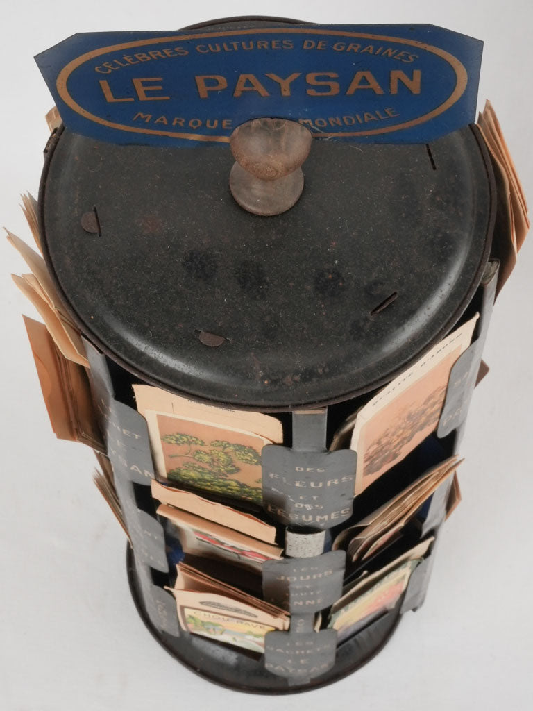 Time-worn seed seller display stand