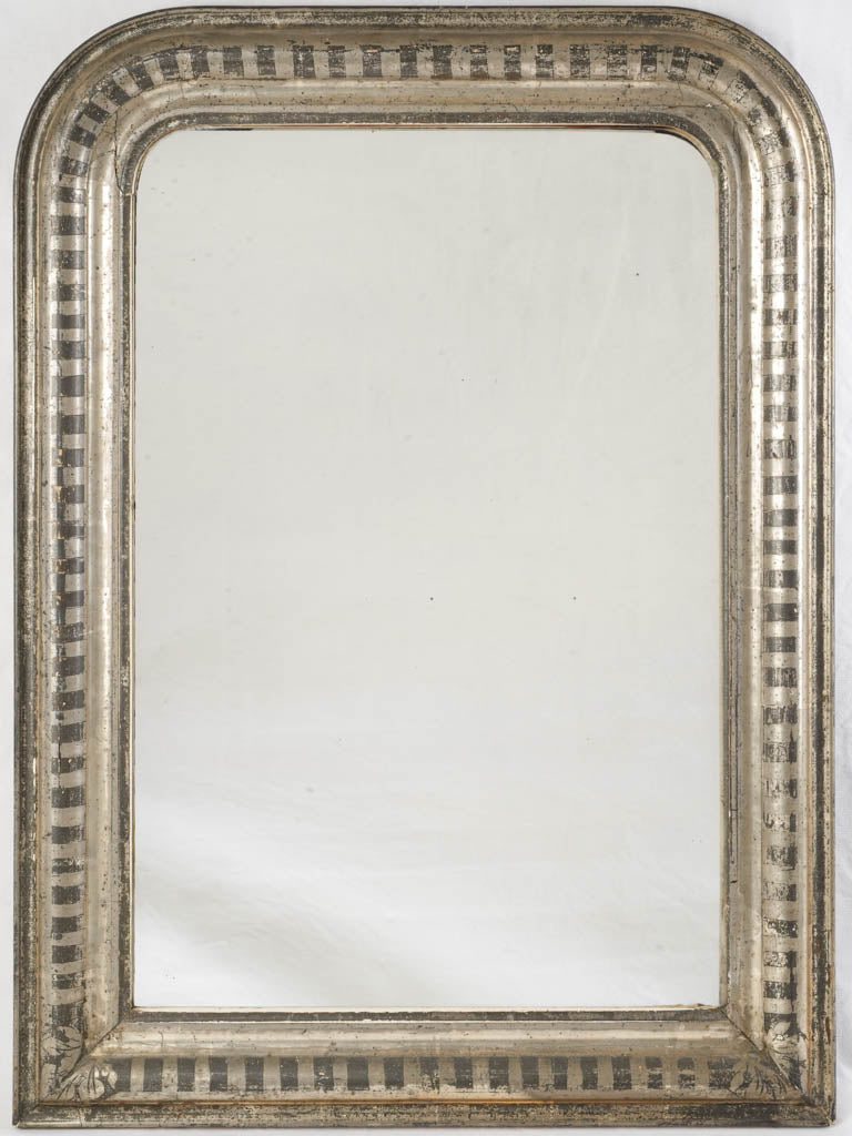 Elegant Louis Philippe Silver Leaf Mirror - 35" x 26"
