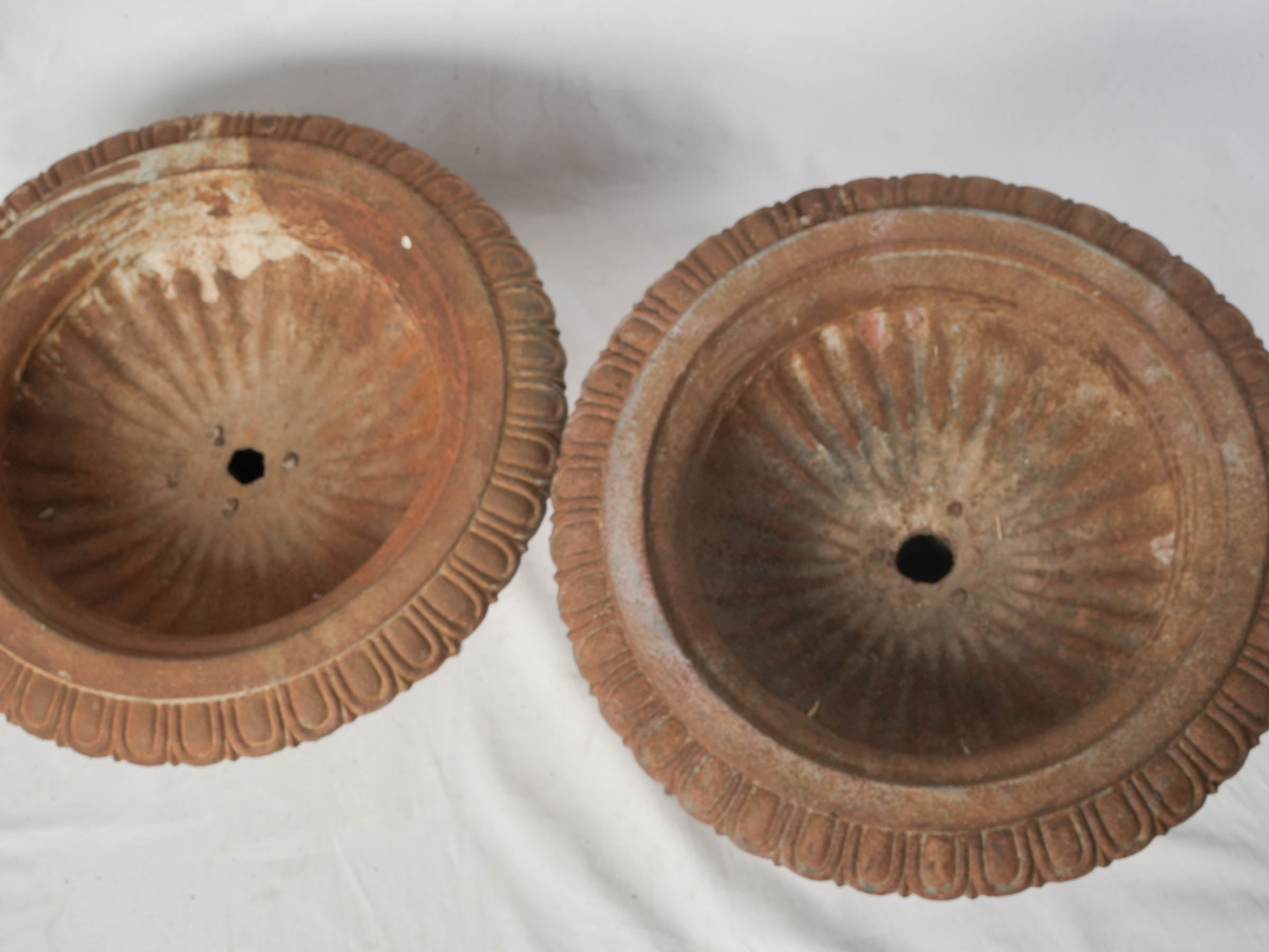 Pair of Early 20th-Century French Cast Iron Garden Urns - 12½" x 21¾"