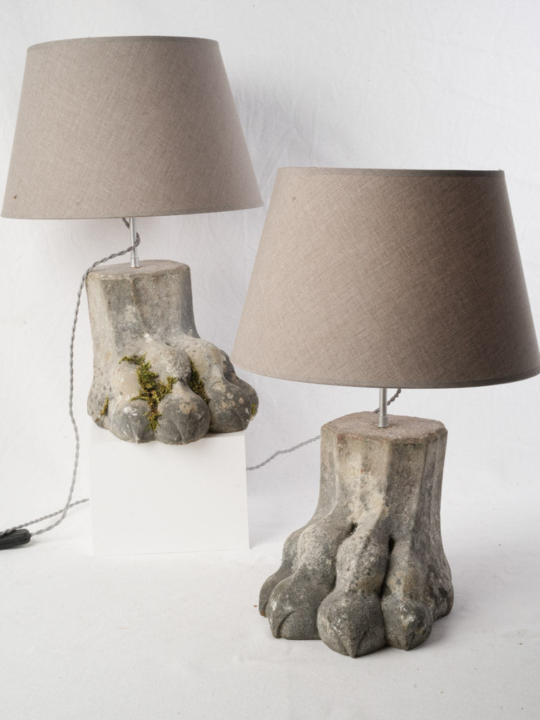Antique French stone table lamps