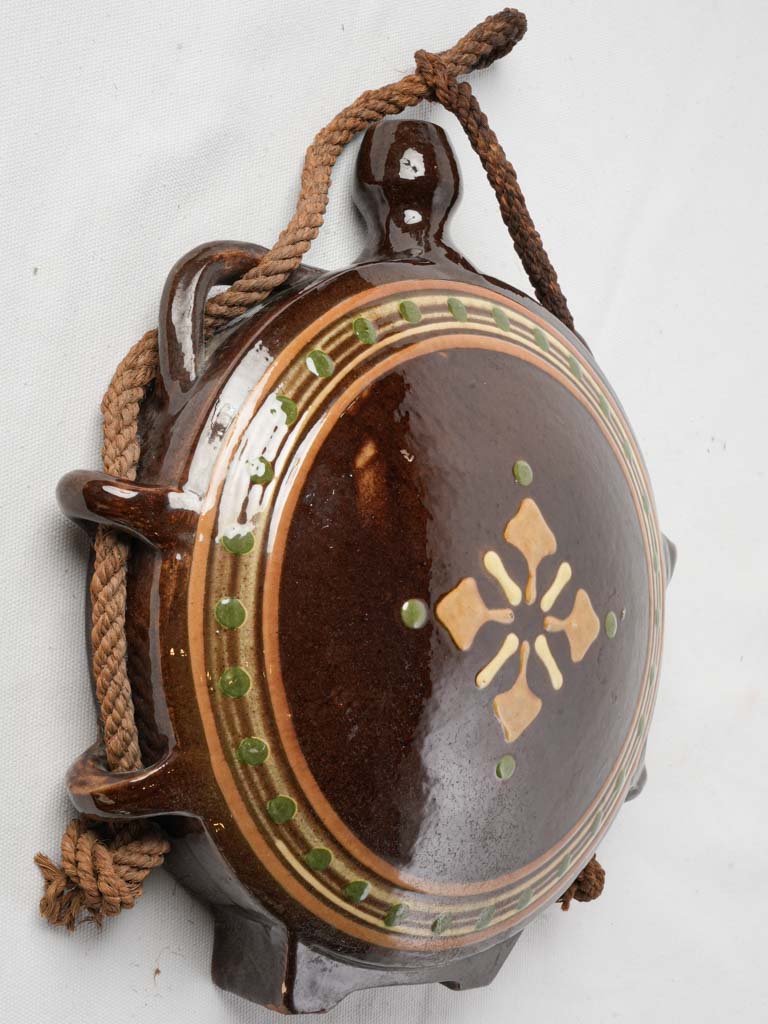 Handcrafted brown glazed canteen