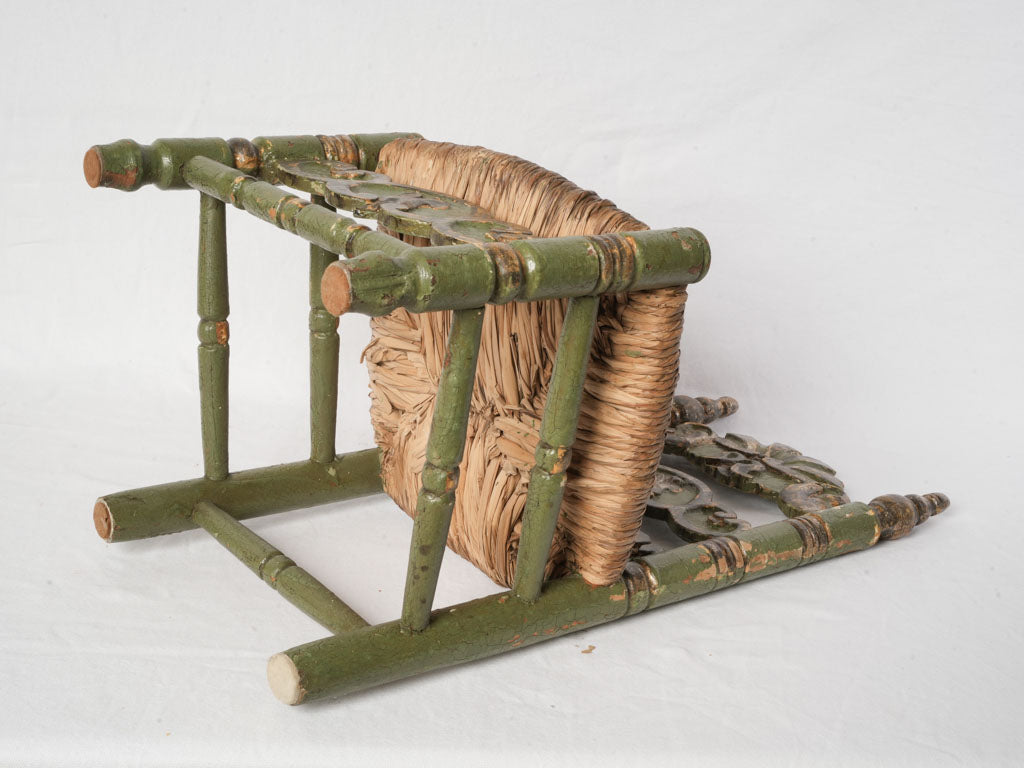 Antique Spanish Child’s Chair w/ Original Painted and Gilt Finish - 27½"