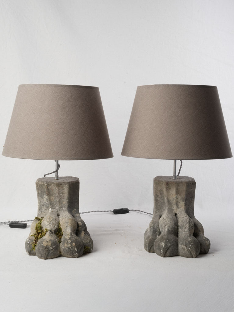 Neoclassical garden basin feet lamps