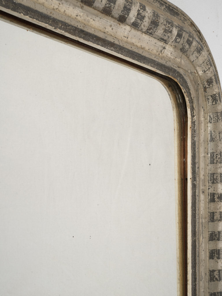 Elegant Louis Philippe Silver Leaf Mirror - 35" x 26"