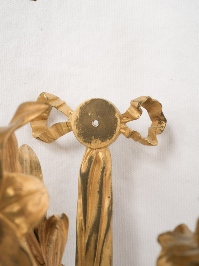 Elegant Gilt Bronze Five Light Floral Wall Sconce - 18½"