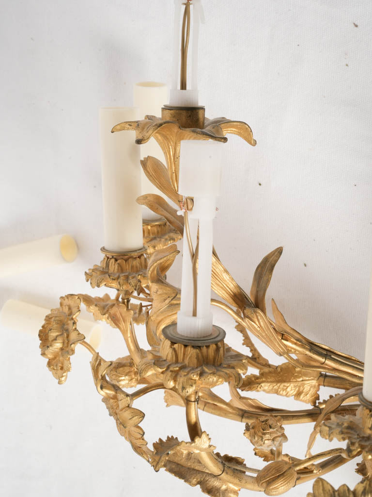 Elegant Gilt Bronze Five Light Floral Wall Sconce - 18½"